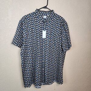 ROWM Umbrella Drink Print Casual Button Down Shirt XXL NWT (4955)